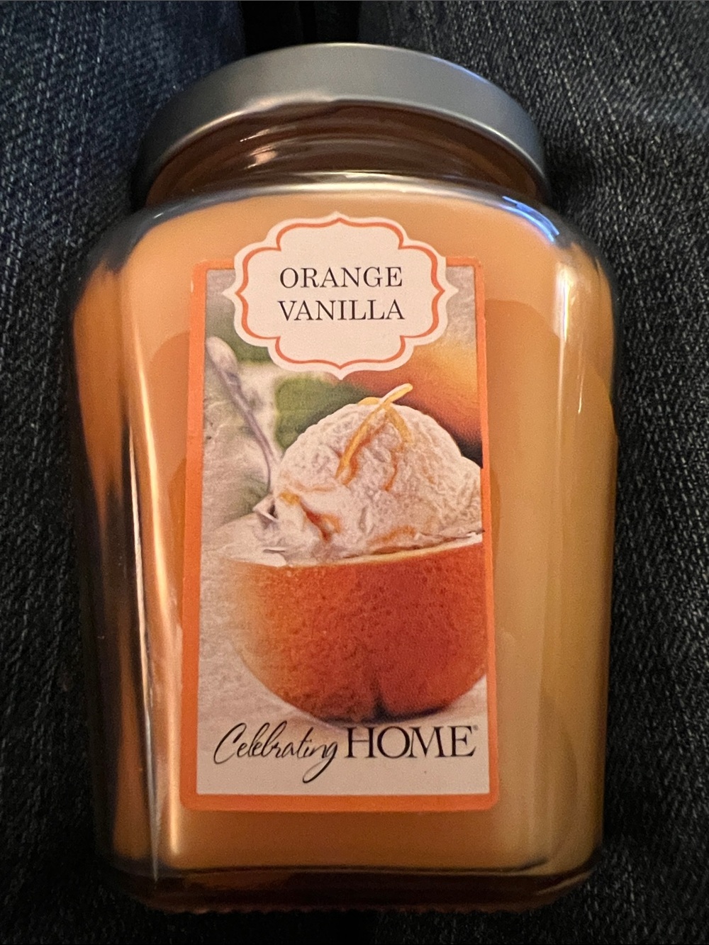 Celebrating HOME Orange Vanilla Small Orange Jar Candle NEW! Discontinued Brand